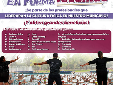IMDEPORTE Publica Convocatoria para el Programa 'En Forma Tecámac'
