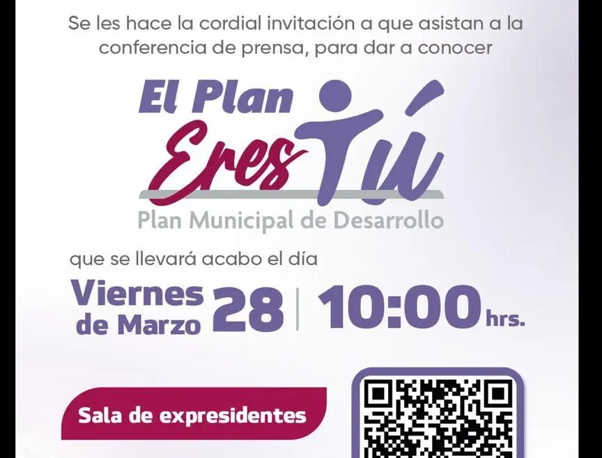 Invitación a conferencia de prensa "El plan eres tú"