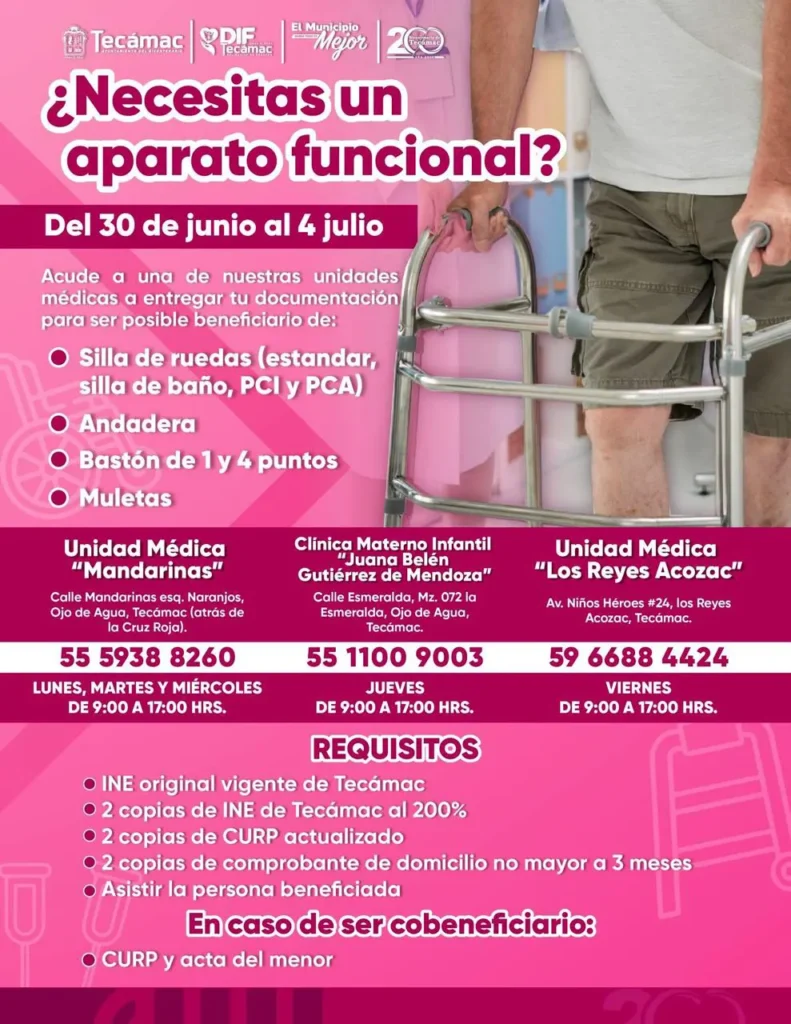 Entregará DIF Tecámac Aparatos Funcionales en Apoyo a los más Necesitados