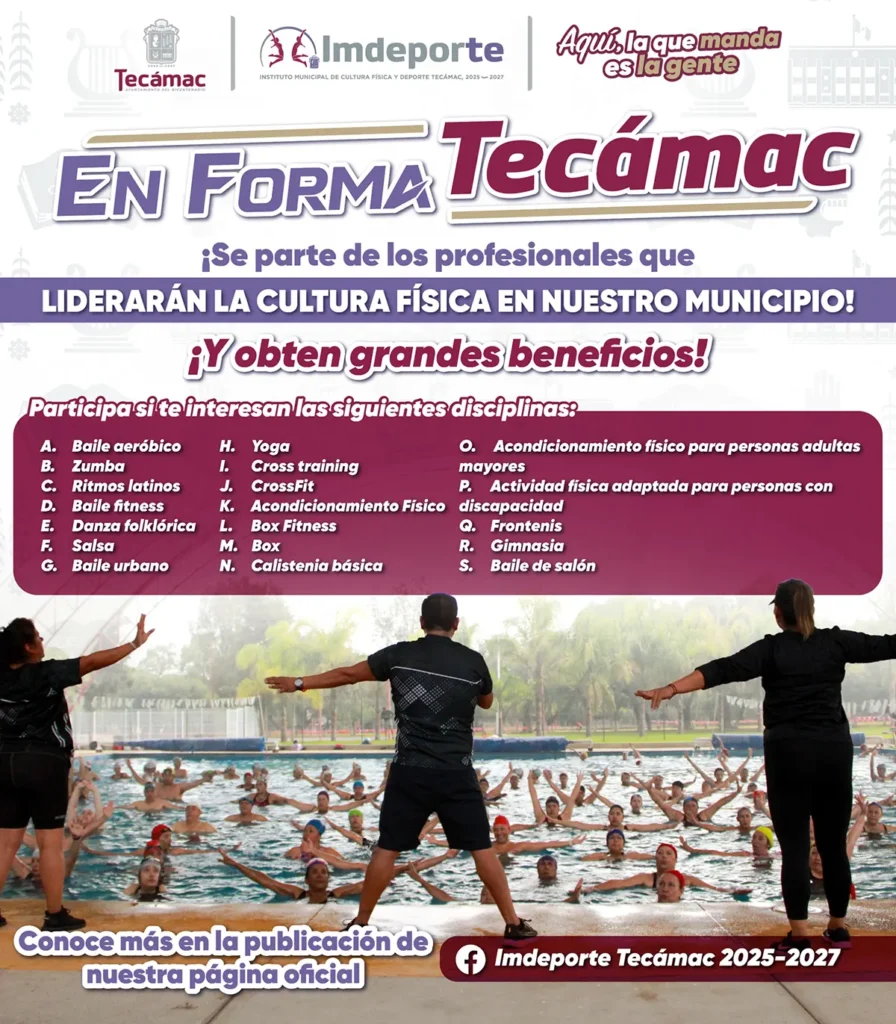 IMDEPORTE Publica Convocatoria para el Programa “En Forma Tecámac”